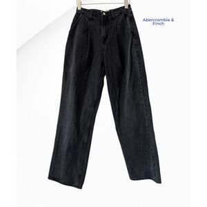 Abercrombie & Fitch High-Rise Wide Leg Jeans - Washed Black